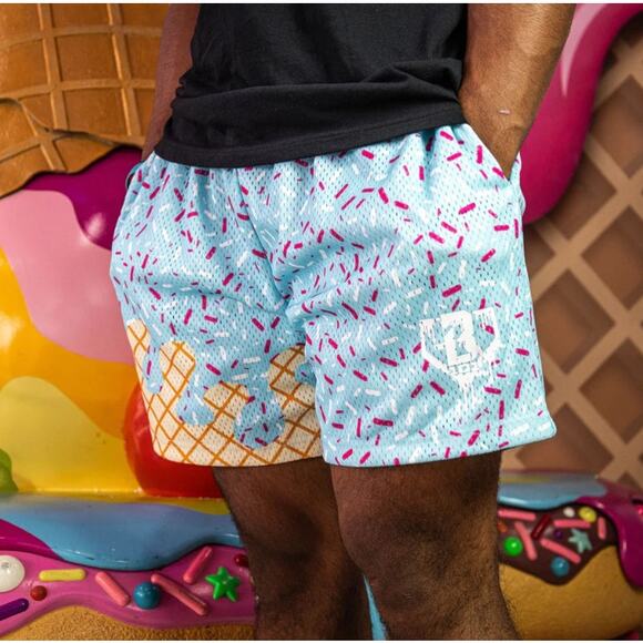 NWT Baseball Lifestyle 101 Men's Ice Cream Shorts in Cotton Candy Size XL - Picture 1 of 11